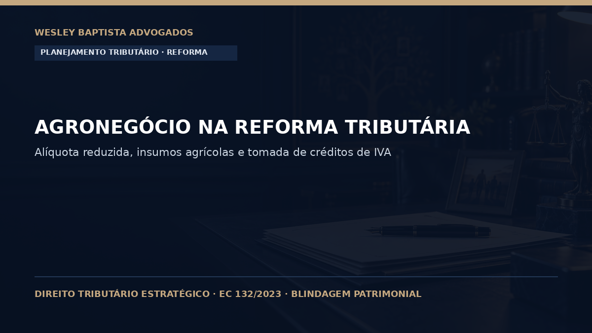 Planejamento Tributário para o Agronegócio com a Reforma Tributária: Créditos e Alíquotas Diferenciadas