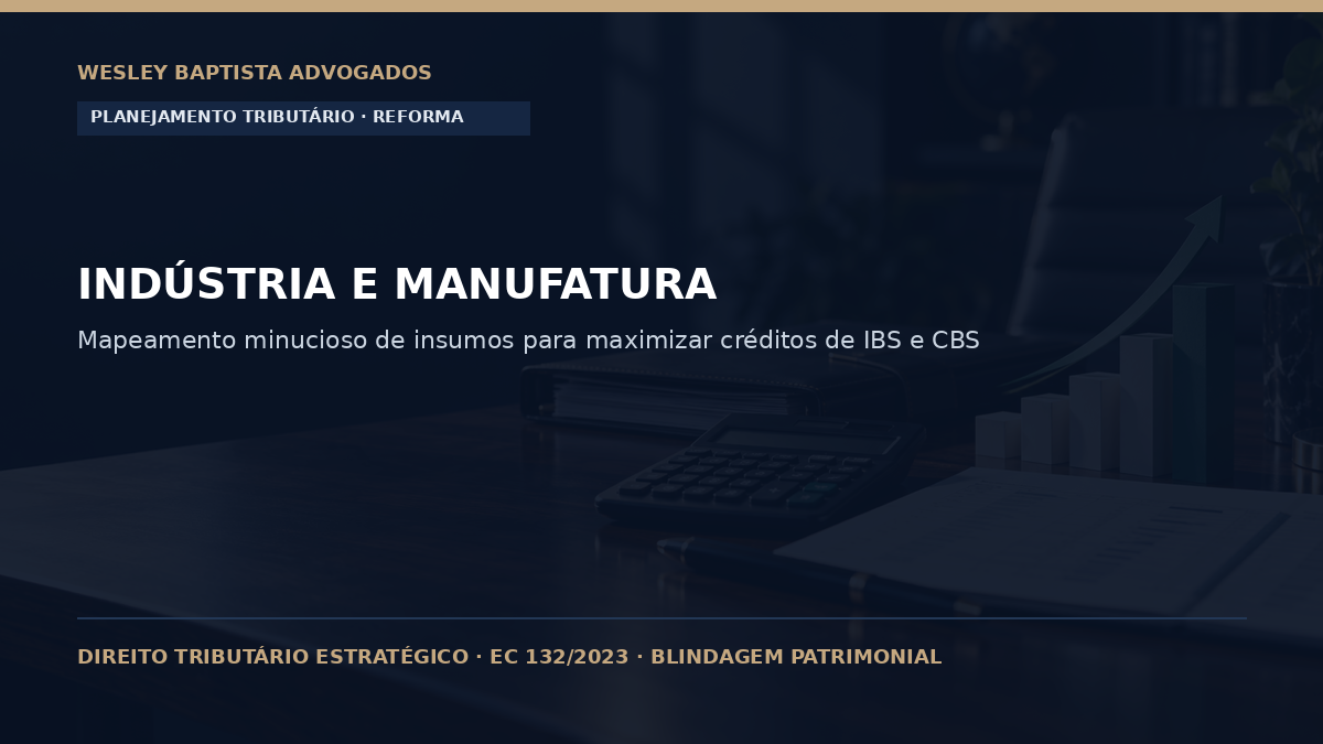 Indústria e Manufatura: Mapeamento de Insumos e Maximização de Créditos de IBS e CBS