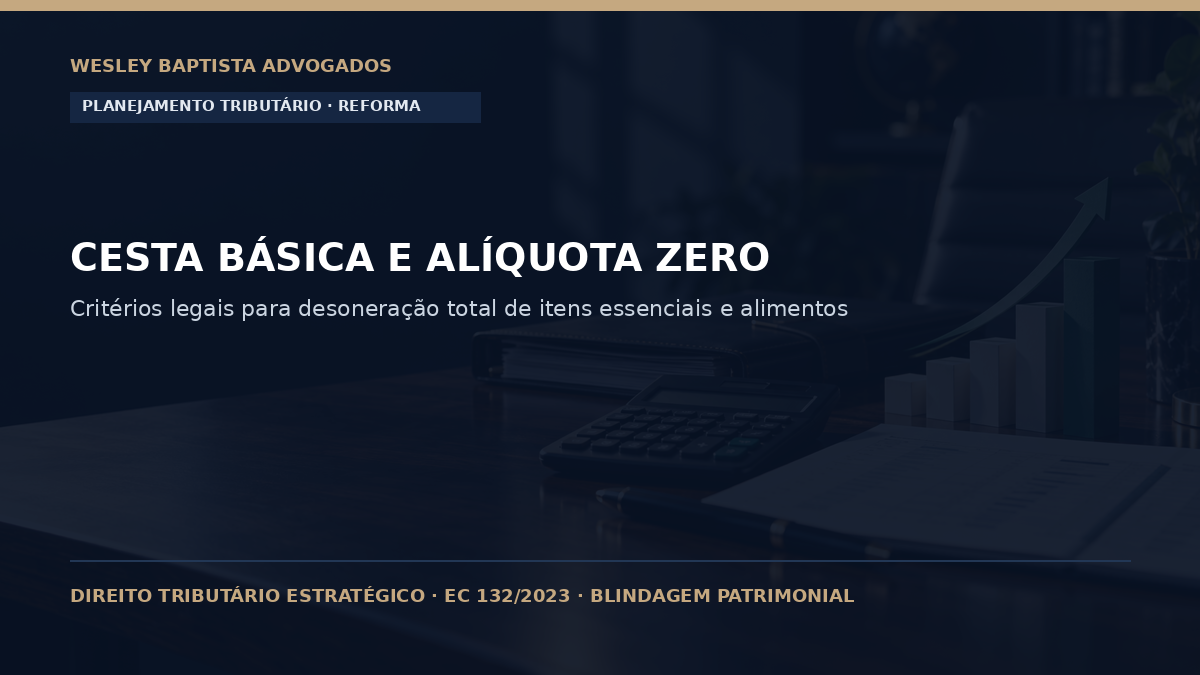 Cesta Básica Nacional e Alíquota Zero: Oportunidades no Planejamento Tributário de Alimentos